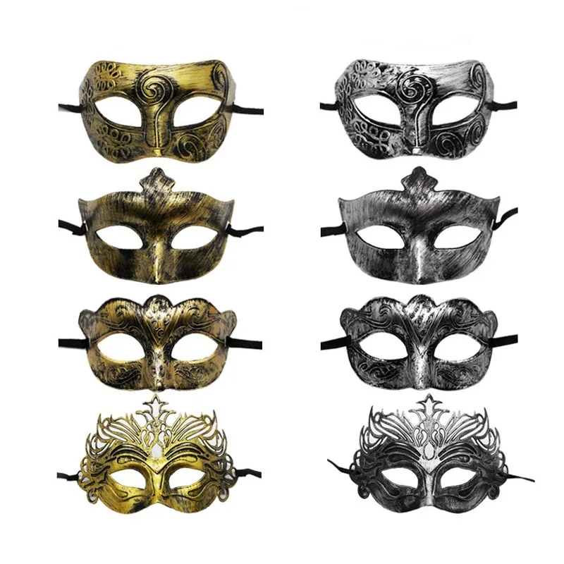 20pcs Woman Men Mask Prom Retro Pattern Solid Color Masks Costume Party Easter Birthday Halloween