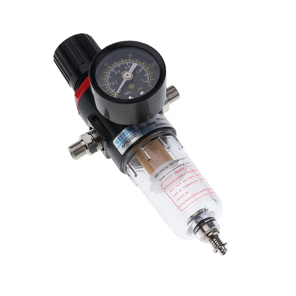 Airbrush Compressor Pressure Regulator Water Trap Filter Water Moisture Gauge