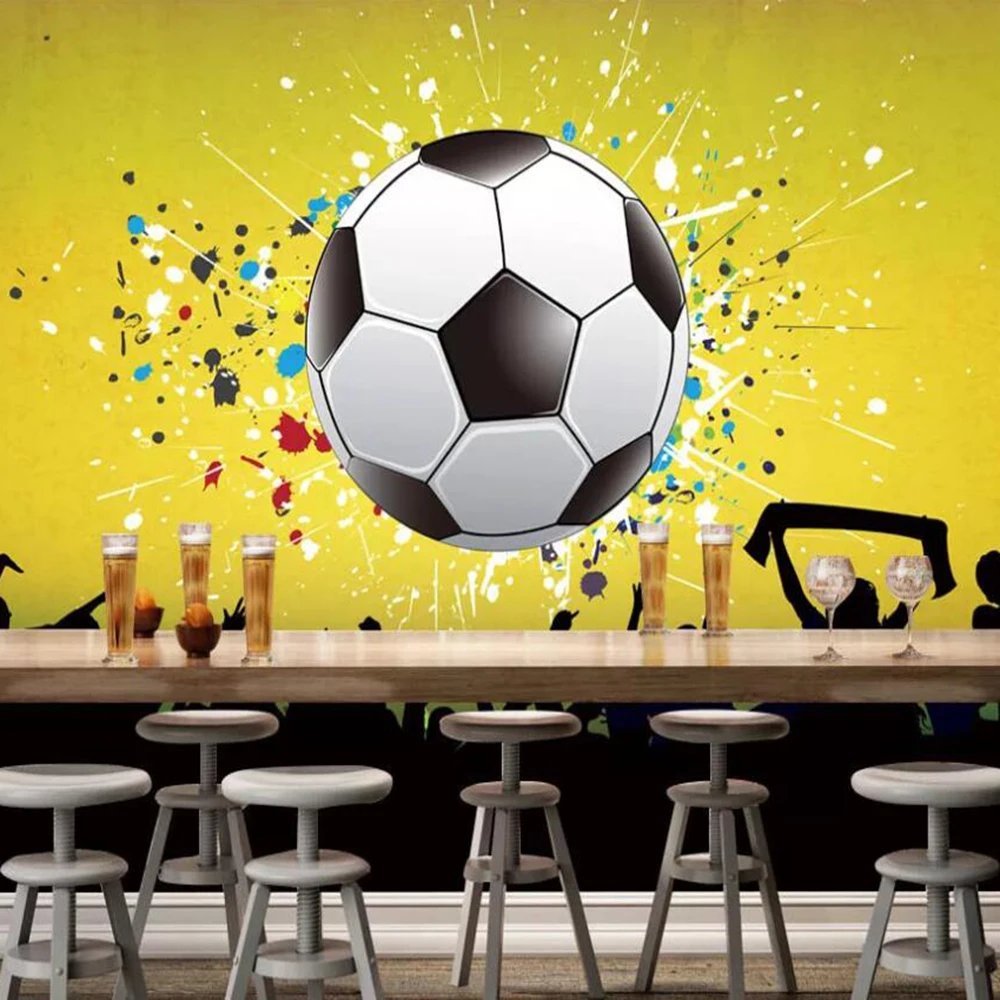 

Milofi custom large 3D bar KTV rave party background wall football theme mural decoration wallpaper