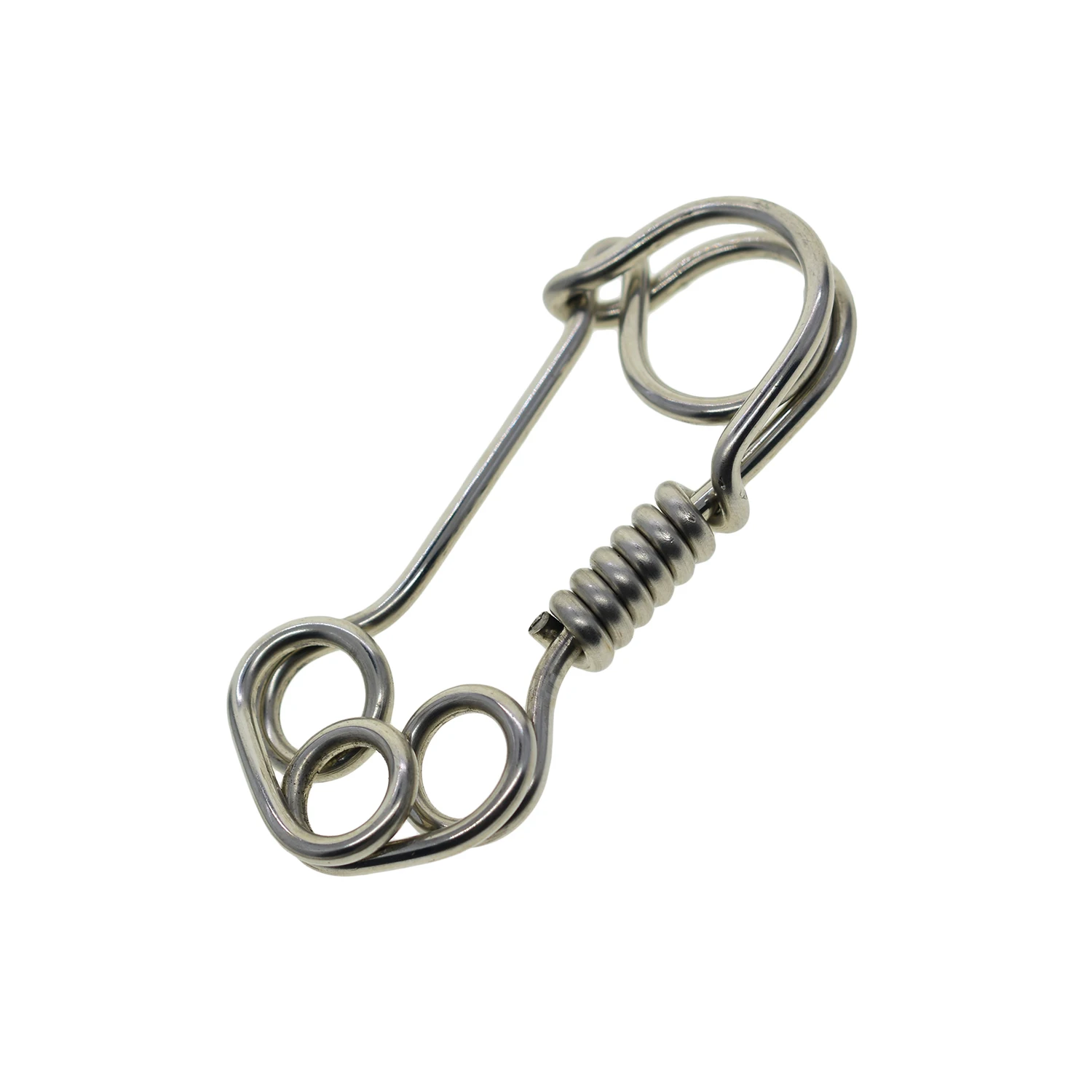handmade Unique creative Fine biker 304 stainless steel wire wrapped snap clip hook Carabiner Key ring Keychain clasp EDC FOB - view 4