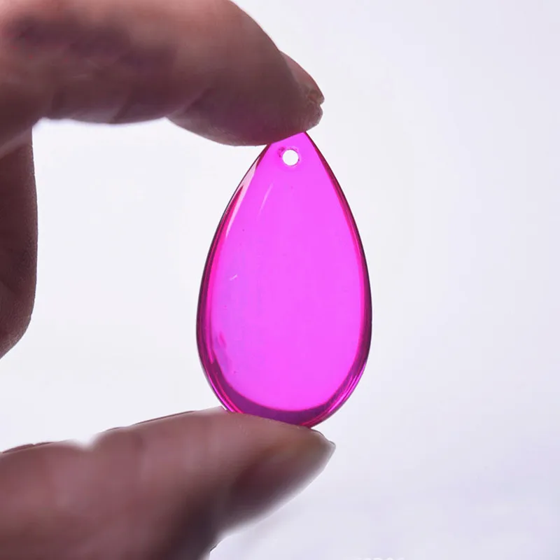 

Wholesale Price Free Shipping 200pcs/lot,38mm Fuchisa Crystal Glass Tear Drop Chandelier Pendants For Wedding Decoration