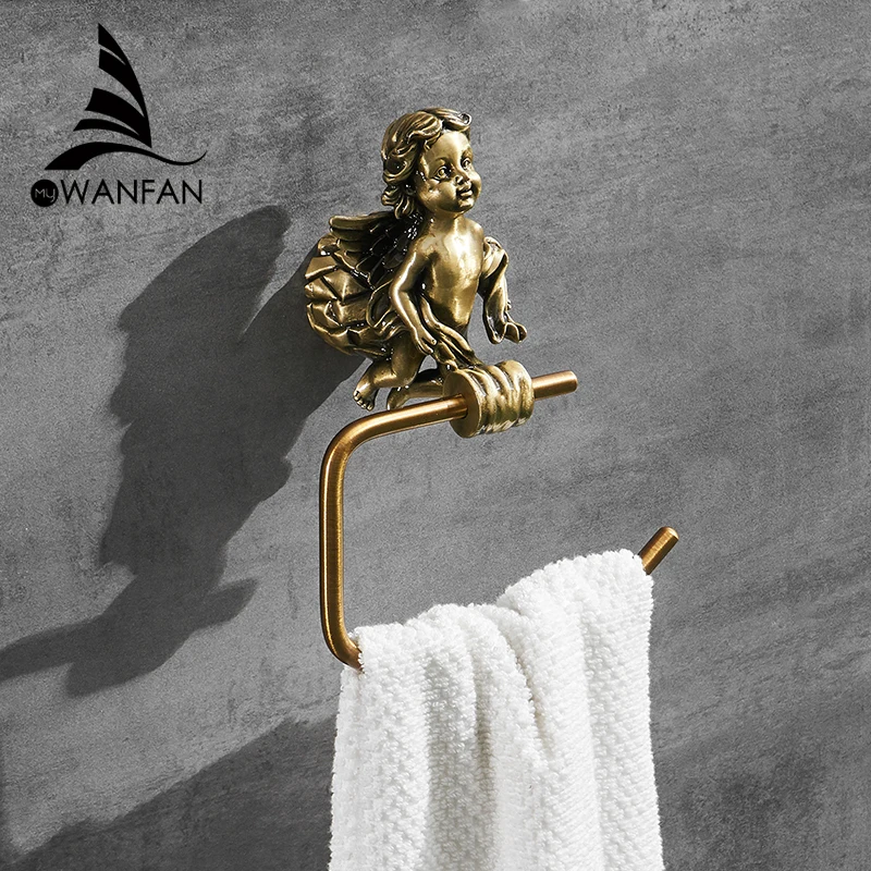 Bronze Color Classic Angel Towel Ring Home Deco Premium Brass Gold Towel Holder for Bathroom Wall Towel Rack MB-0786B