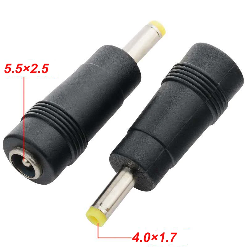 Compson 1 pces 5.5x2.1/5.5 × 2.5mm fêmea a 4.0x1.7mm macho dc conector adaptador de alimentação 5.5 x2.1/5.5 × 2.5 a 4.0x1.7