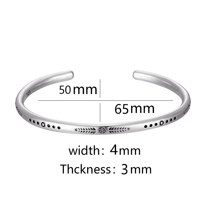 Neu eingetroffen: Vintage-Armreif in Silberfarbe mit Fischmuster, handgeprägtes, unregelmäßiges Armband für Damen und Herren, Vatertagsgeschenk – Detail 3