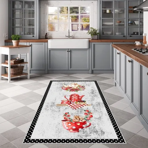 West Home Digital Printed Washable Non-Slip Base Kitchen Rug