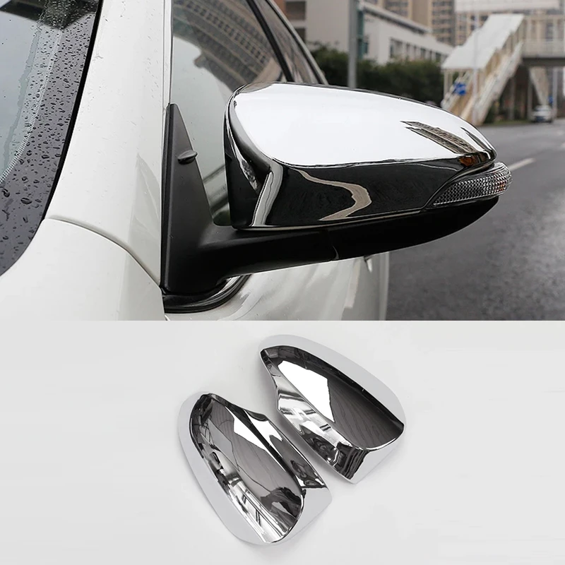 For Toyota YARIS VITZ Accessories 2017 2018 ABS Chrome Car rearview mirror cover frame Cover Trim Sticker car Styling 2pcs