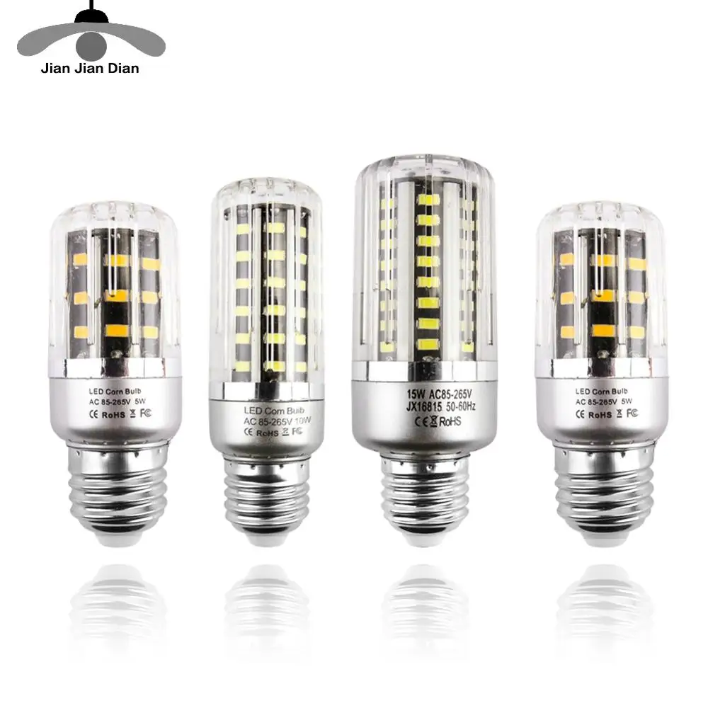 

JJD E14 LED Corn Bulb SMD5736 220V Corn Bulb LED Light Home Decoration 32 56 72 88 130 LEDs E27 LED Lamp Chandelier Candle