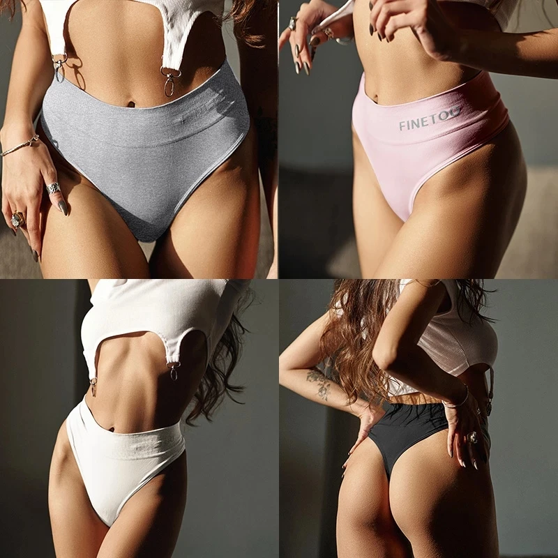 2024 Women High Waist G-string Thongs Seamless Women Panties Cotton T-back Female Underwear Bikinis Lingerie Thongs M-XXL