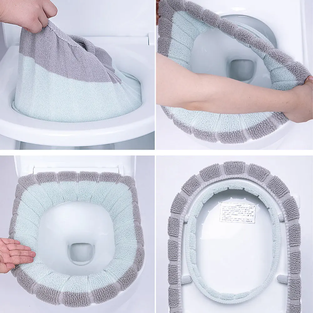 Winter Thick Toilet Seat Covers Soft Washable Nordic WC Toilet Lid Cover Universal Closestool Mat Seat Case Bathroom Accessories