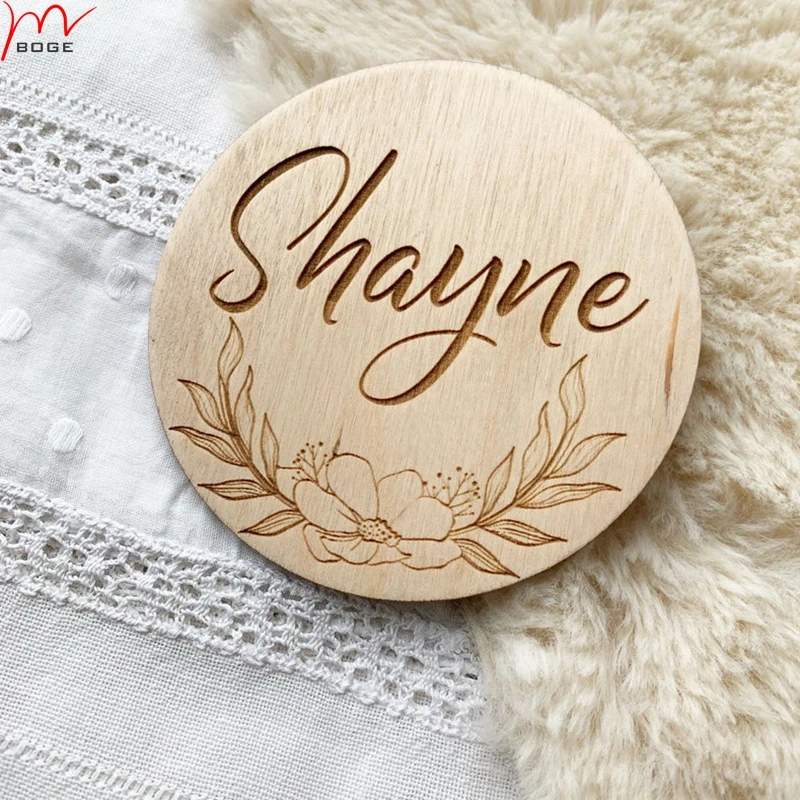 Personalized 4inch  Birth Announcement Sign Baby name plaque Nursery Newborn Baby Name Sign