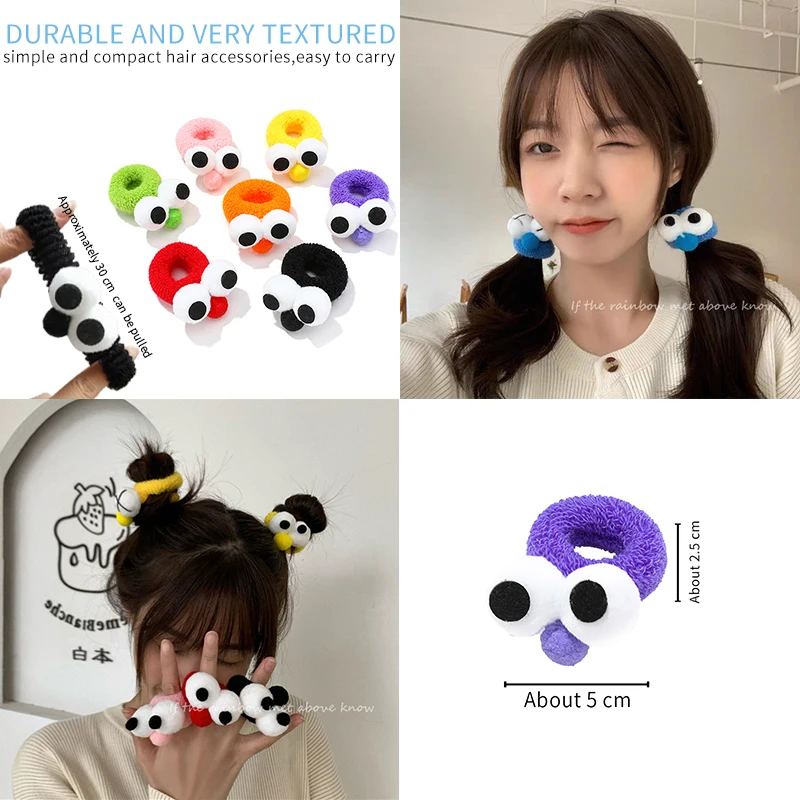 2/5 Pcs/Set Women Girls Cute Sweet Cartoon Hair Bands Children Colors Soft Scrunchies Rubber Bands Female Hair Accessories Kids