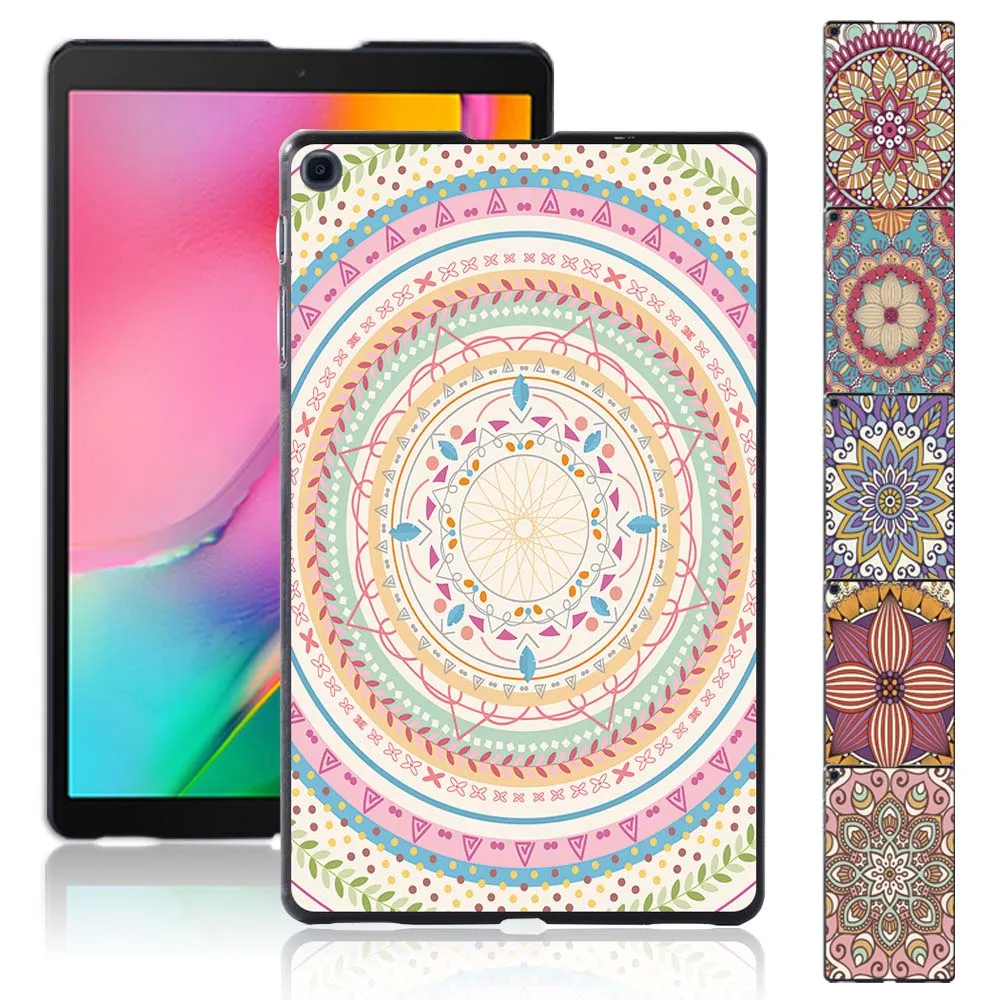 Fashion Tablet Case for Samsung Galaxy Tab A 10.1 2019 T510 T515 Mandala Pattern Printed Plastic Durable Hard Protective Shell