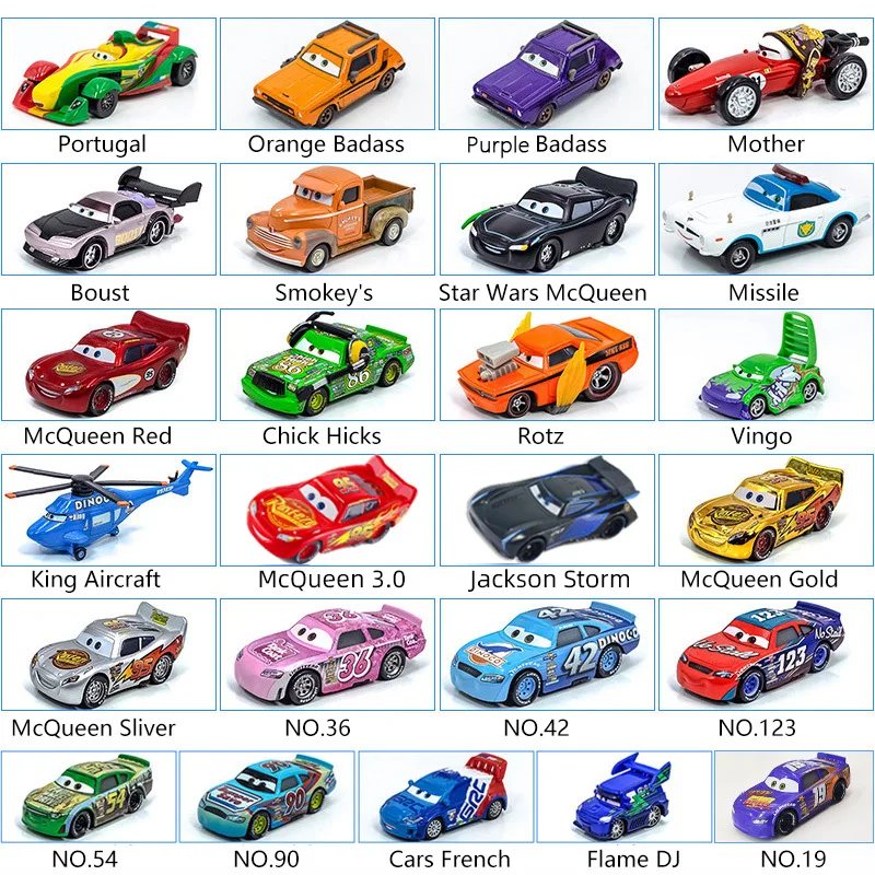 Disney Pixar Cars 3 2 Metal Diecast Car Toy Lightning McQueen Jackson Storm King Aircraft 1:55 Alloy Model Car Kid Birthday Gift