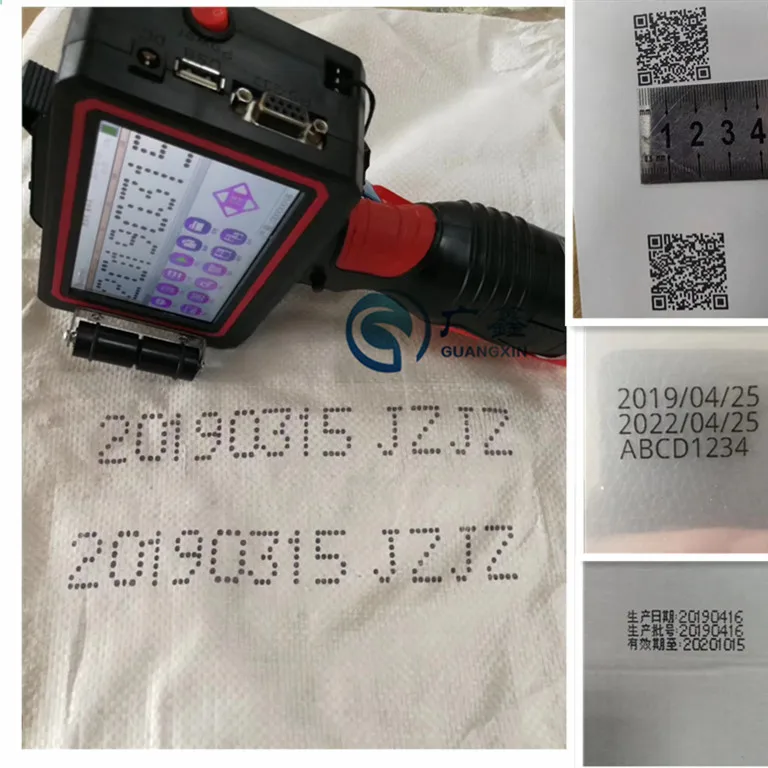 دليل يده الحبر-طابعة نافثة المحمولة ماكينة طباعة نافثة للحبر تاريخ انتهاء الصلاحية رموز شريط رموز رقم الدفعة الترميز