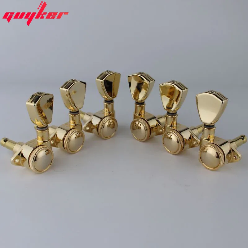 GUYKER 3R3L Tuners Guitar Models Rear lock string Electric Guitar Machine Heads Trapezium Button Gold