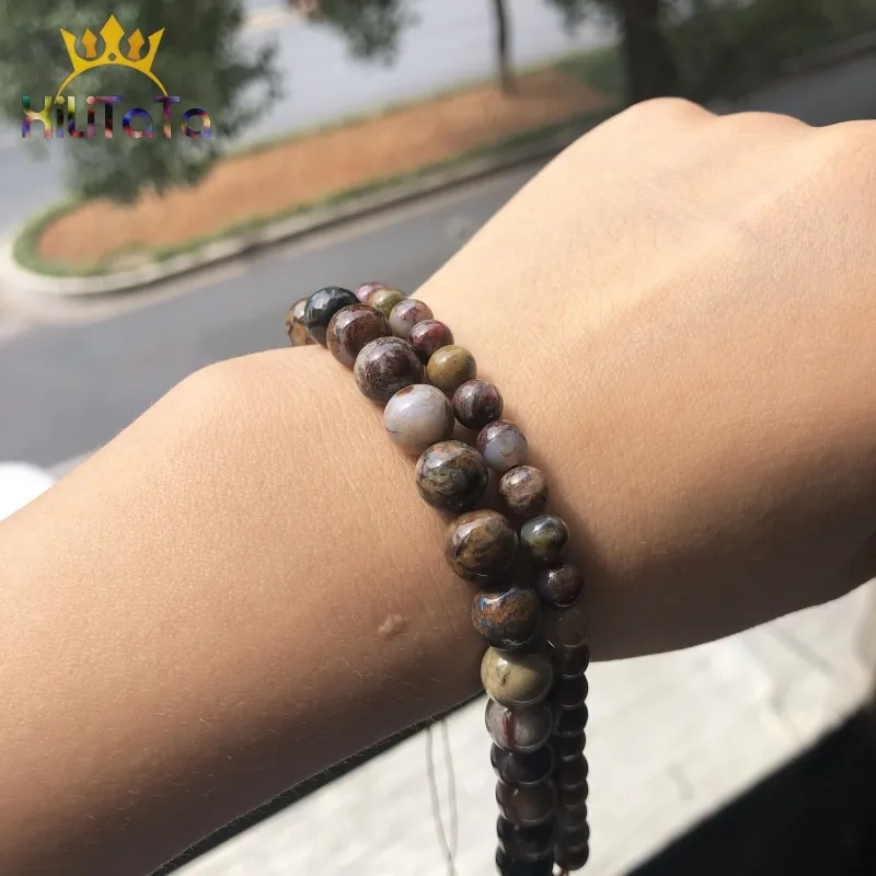 Natural Stone Beads Smooth Round Pietersite Loose Beads For Jewelry Making DIY Bracelet Ear Studs Accessories 7.5\'\' 6/8/10/12mm