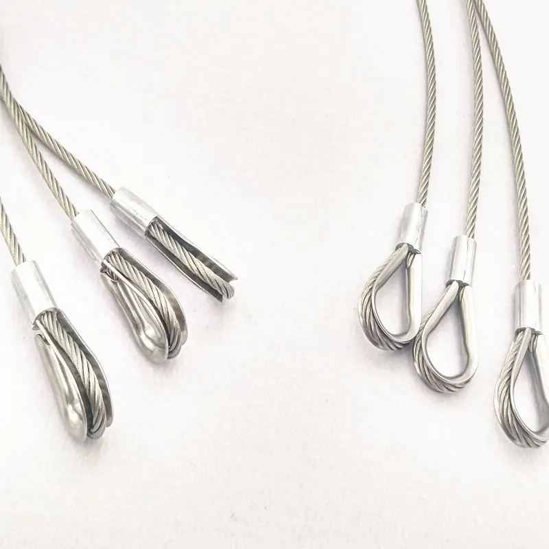 HQ CUSTOMIZED Stainless Steel Wire Rope Sling with Two Loops Fastened by Ferrule and Thimbles