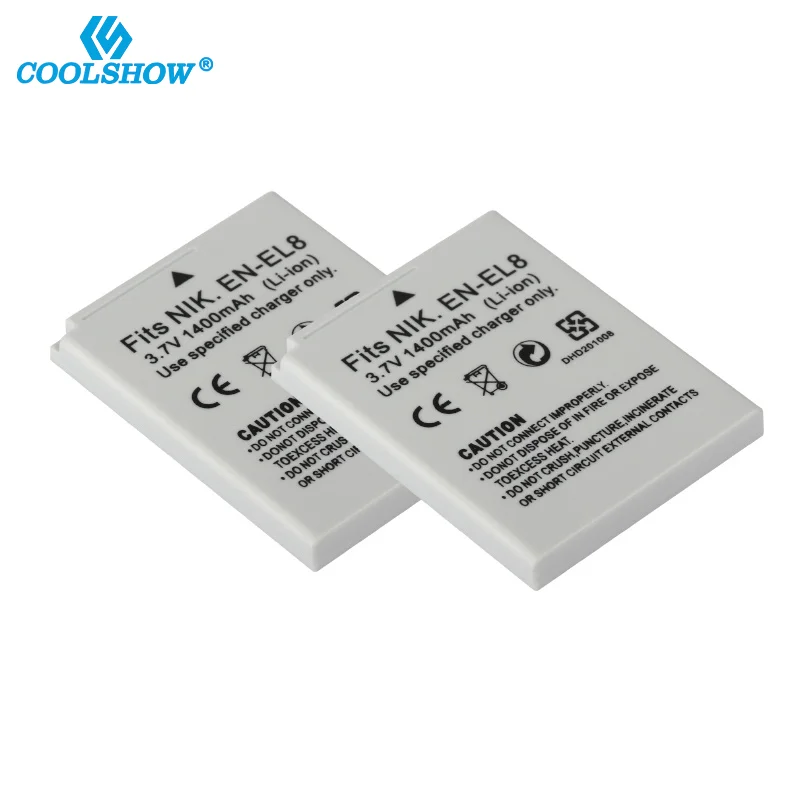 EN EL8 ENEL8 EN-EL8 Nikon COOLPIX P1 P2 L1 L2 S1 S2 S3 S4 S5 S6 S7 S7C S8 S9 S51 S50 S52 1400mAh