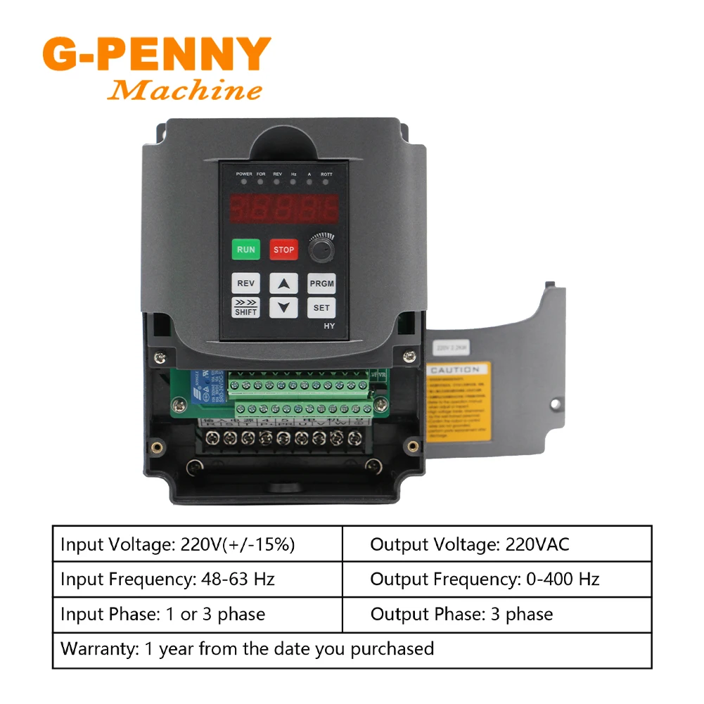 2.2KW HUANYANG 110V/ 220v /380v Spindle motor speed control Frequency Drive 0-400Hz 3P output R