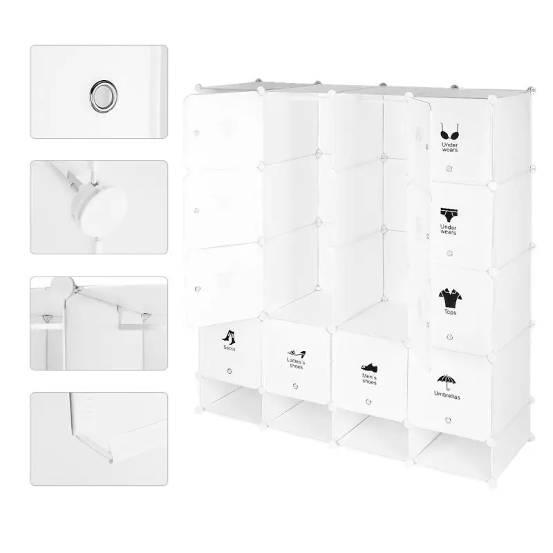 Multi-purpose Wardrobe 4 Floor Fabric Closet Portable Folding Waterproof Clothing Storage Cabinet Furniture Pop HWC