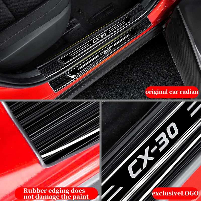 FOR Mazda CX-30 CX30 2020 stainless steel threshold strips modified welcome pedal decorative bright strip special accessories