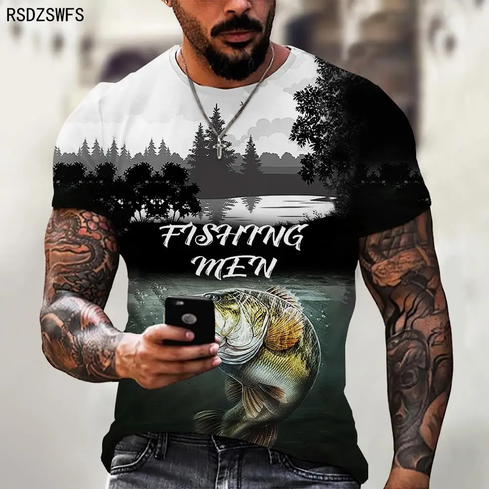 Summer Fashion 3D Printing Carp Pattern Male/Female T-shirt Street Personality Trend Wild Fisherman Must-have Koi Loose Oversize