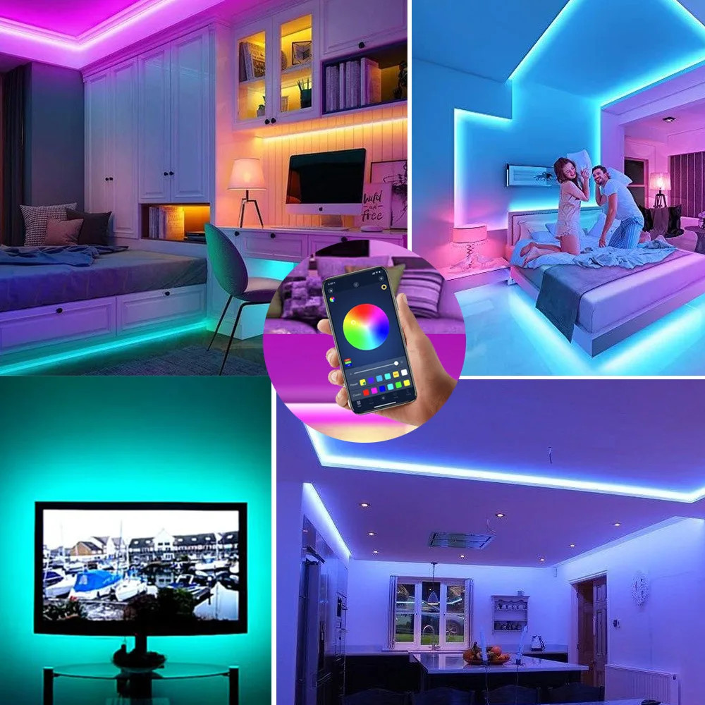 LED Strip Light Smart APP Control Bluetooth RGB5050 Neon light Colorful Flexible Led Strip Tape for Room TV Backlight Home Decor