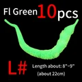 10 piezas verde fluorescente