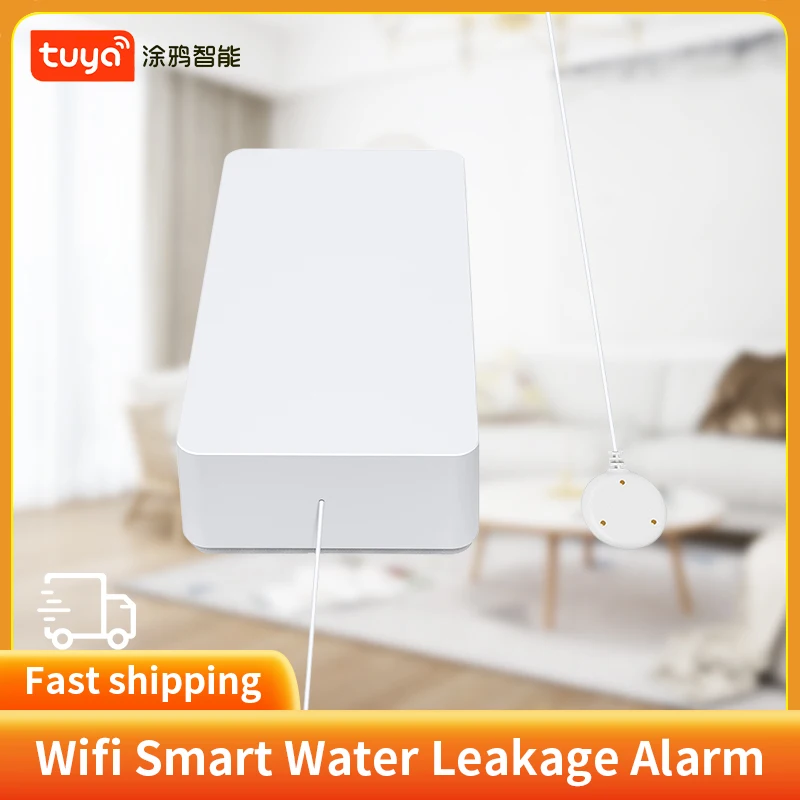 Tuya Smart Wifi Water Lekkage Alarm Onafhankelijke Waterlek Sensor Detector Tuya Flood Alert Overloop Alarmsysteem