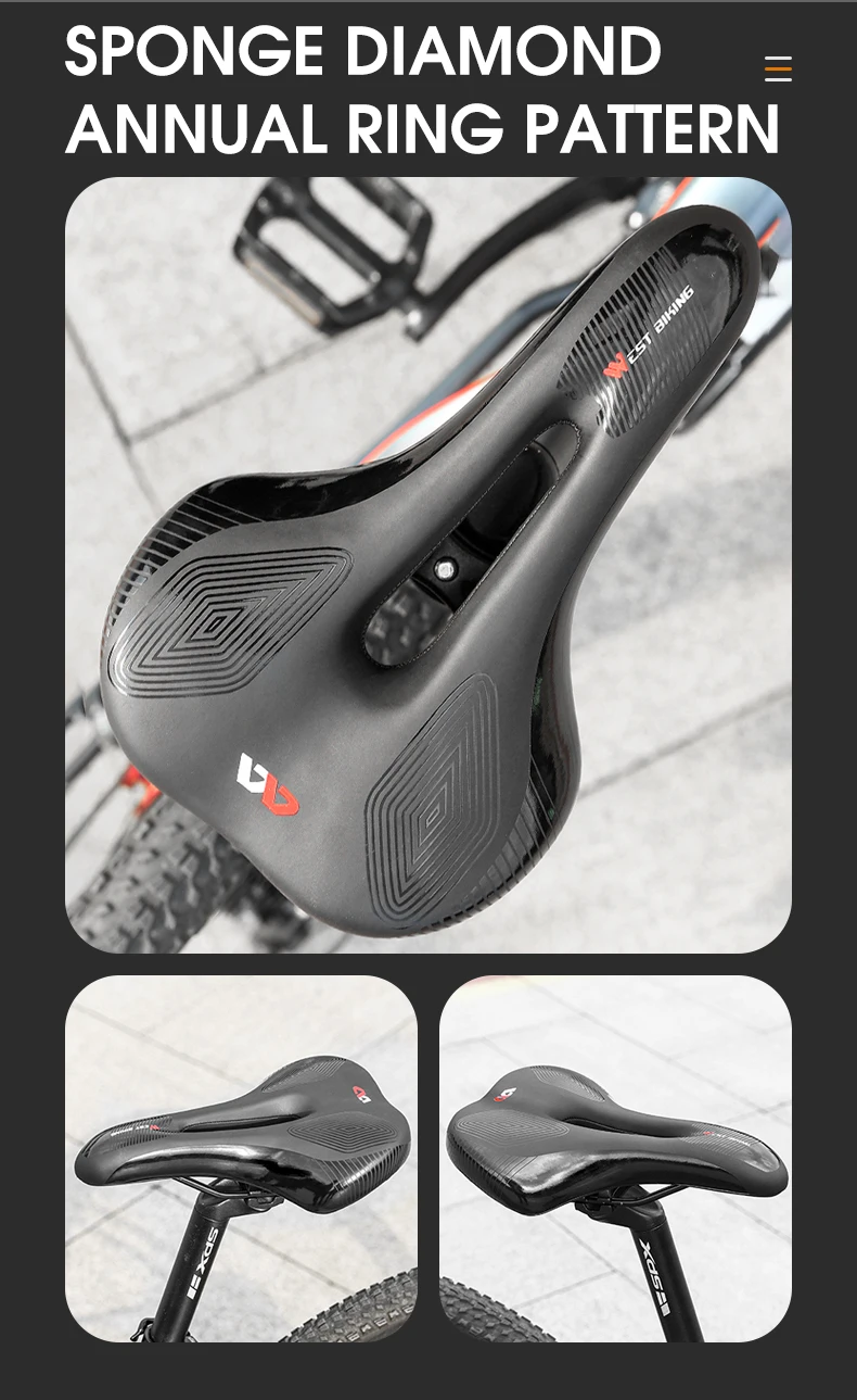 WEST BIKING Gel-Komfort Fahrradsattel Weicher Stoßdämpfender MTB Mountainbike Rennrad-Sattel Atmungsaktiver Hohler Fahrrad-Sitzkissen – Detail 20