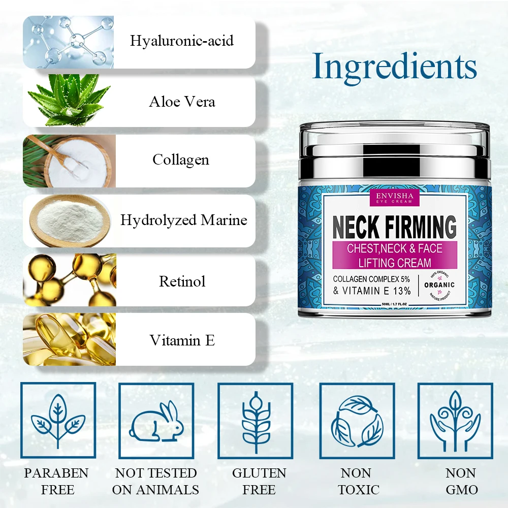 ENVISHA Neck Creme Retinol Gesicht Vitamin Kollagen Bleaching Anti-Falten Anti-aging-feuchtigkeitscreme Hautpflege Hyaluronsäure Schrumpfen Poren – Detail 5