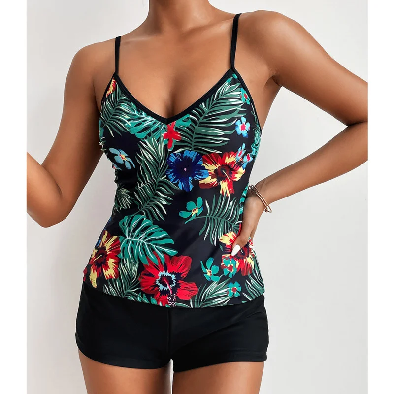 2024 Large Swimsuits Plus Size Tankini Sets Female Swimwear Beach Wear Two-Piece Bathing Suit Sports Pool Women\'s Swimming Suit