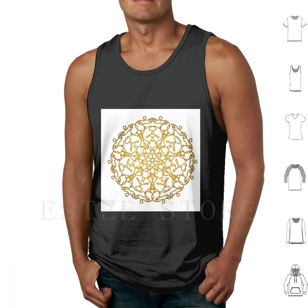 Gold Mandala Tank Tops Vest Cotton Gold Mandala Mandala Gold Spiritual Zen Mandala Zen Art Boho Mandala Boho Art Boho