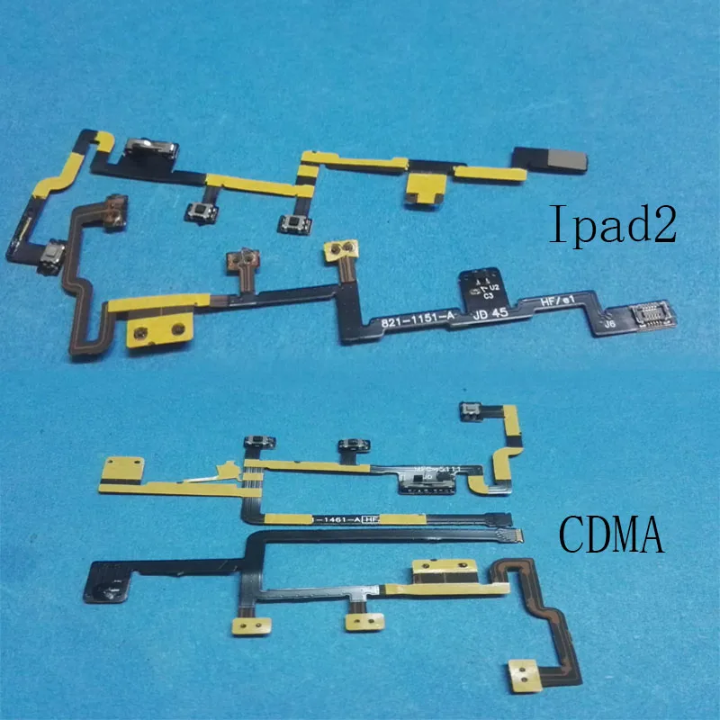 1pcs Power On Off Switch Volume Up Down Button Flex Cable for iPad2 iPad 2 A1395 A1396 A1397 Silent Mute Key Replacement Parts