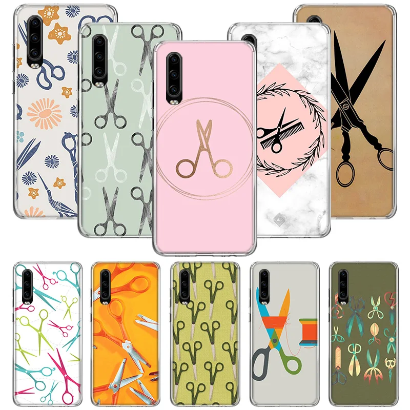 Hair Stylist Scissors Brush switch Novelty Phone Case for Huawei P30 P20 P40 P50 P10 Mate 40 30 10 20 Lite Pro Silicone Soft