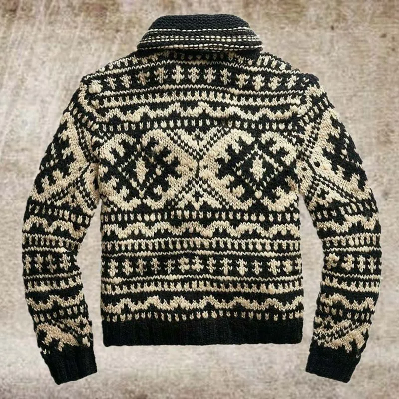 Men\'s Winter Sweater 2023 Autumn Casual Long Sleeve Jacquard Knitted Sweater M-3XL Oversized Sweaters Zipper Cardigan Men Coat