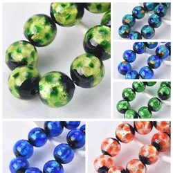 Round 12mm Foil Pattern Handmade Lampwork Glass Loose Beads for Jewelry Making DIY Crafts Findings