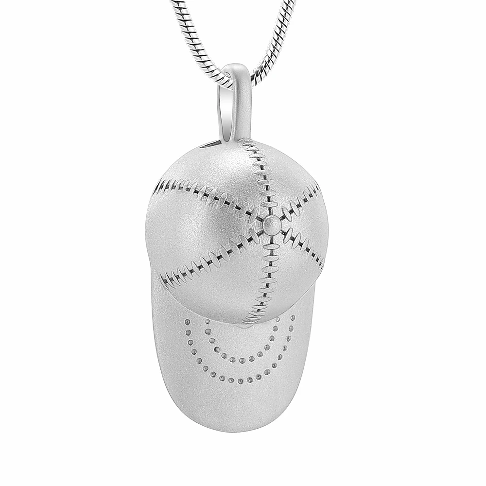 

Stainless Steel Baseball Hat Cremation Jewelry For Ashes Of Loved One Women Men Keepsake pendant Memorial Urn Necklace
