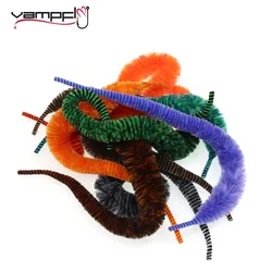 Vampfly 5pcs Two-Tone Large Mangum Dragon Tail Snake Wiggle Tail Streamer Fly Tying  Material For Bass Pike Muskie Lure Making