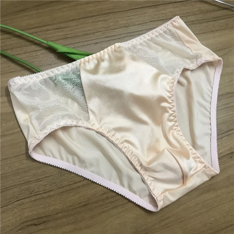 2021 Gay Men Underwear Silk Sexy Briefs Seamless Breathable Solid Color Comfortable Male Briefs