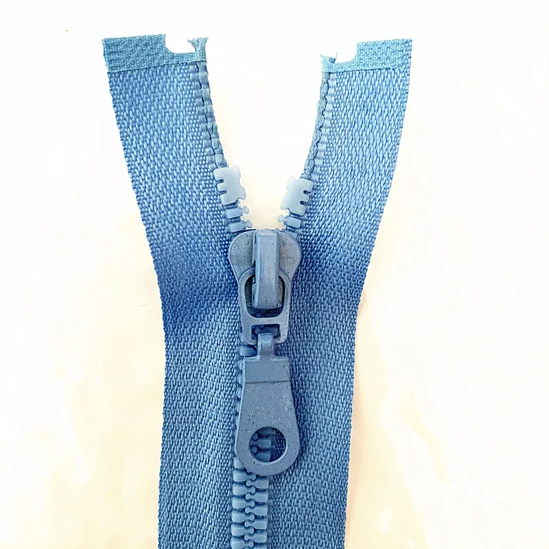 

2pcs, 5 # 25cm (10inch) Lake Blue Detachable Rubber Zipper with Open End Automatic Eco Lock Plastic Zipper for Sewing Suit