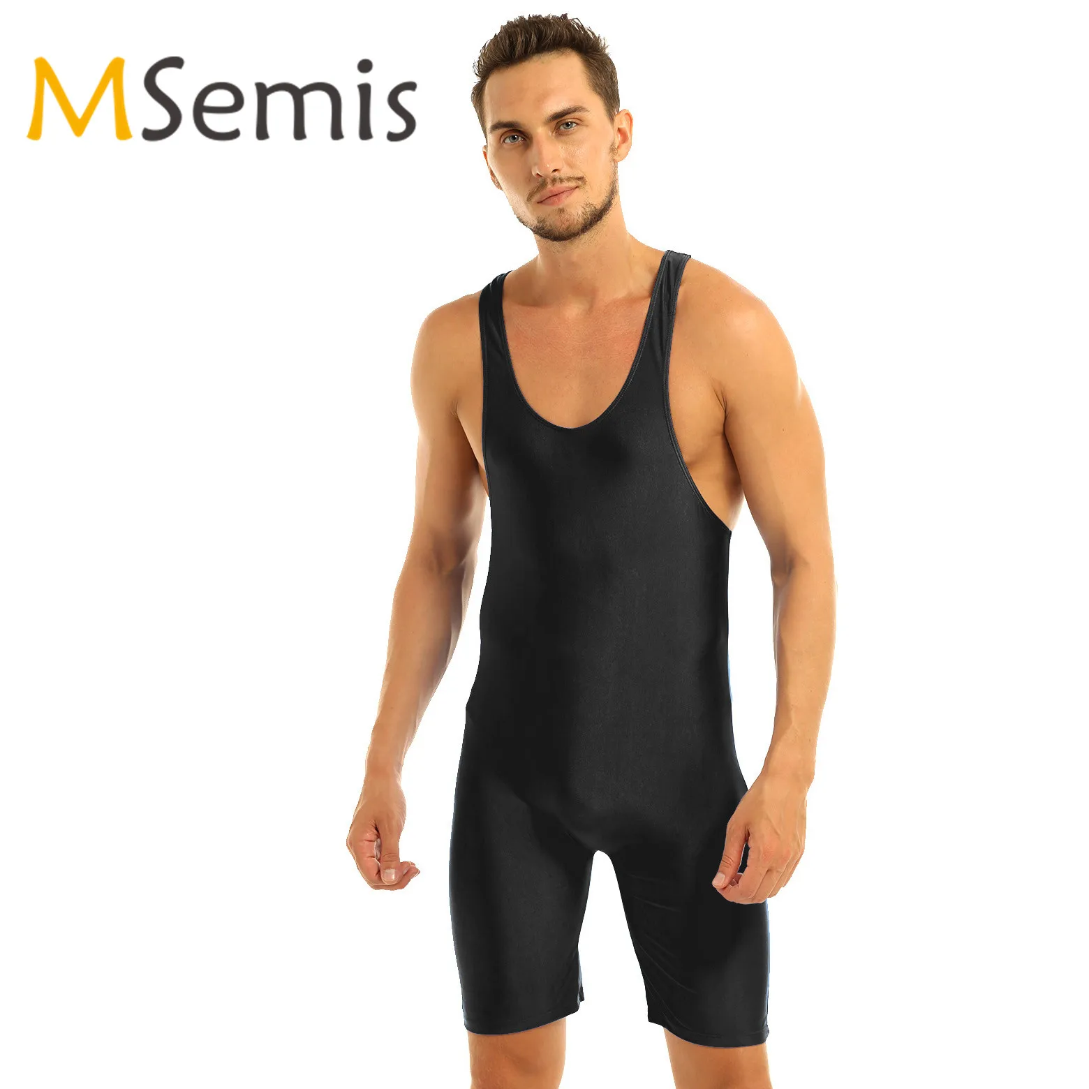 Swimwear Mens Swimsuit Bodysuit Singlet Wrestling Leotard Gymnastics Leotard Bodysuit Bodystocking Boxer Shorts Tight Bodysuit