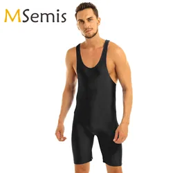 Swimwear Mens Swimsuit Bodysuit Singlet Wrestling Leotard Gymnastics Leotard Bodysuit Bodystocking Boxer Shorts Tight Bodysuit