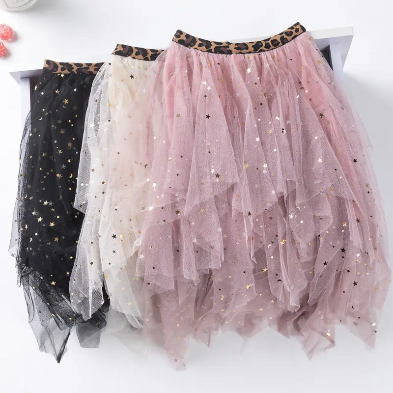 

girl pineapple Mesh irregular tutu Skirt 2020 New summer new baby children kids casual Dance mesh skirt