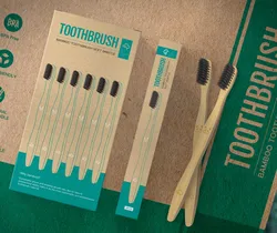 Y-kelin-cepillos de dientes de bambú de carbón vegetal suave, cepillo de dientes ecológico, Biodegradable Natural