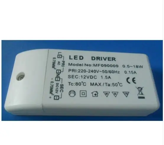 

500pcs wholeales High Quality CE Certificate AC220-240V DC 12V 18W LED Driver Adapter Transformer Switch For LED Strip