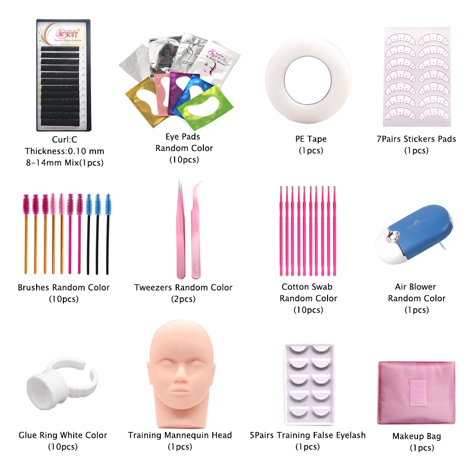 6/9/12 قطعة المهنية الرموش الصناعية تمديد ممارسة طقم تمرينات ماكياج المعرضة سماعات رأس رموش الكسب غير المشروع أدوات ماكياج #4