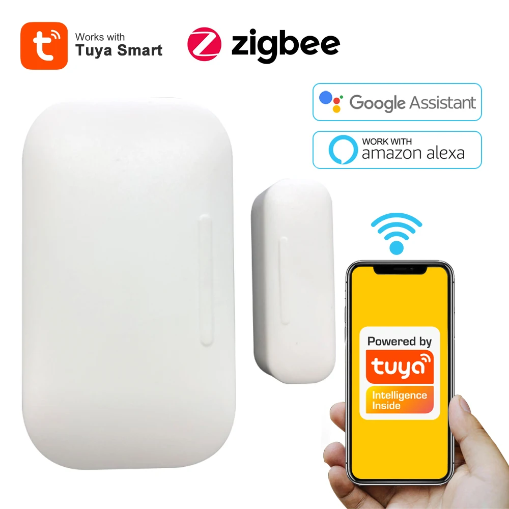 

Система сигнализации Tuya Zigbee для умного дома, датчик открытия окон и дверей, поддержка Alexa, управление через приложение, магнитный детектор