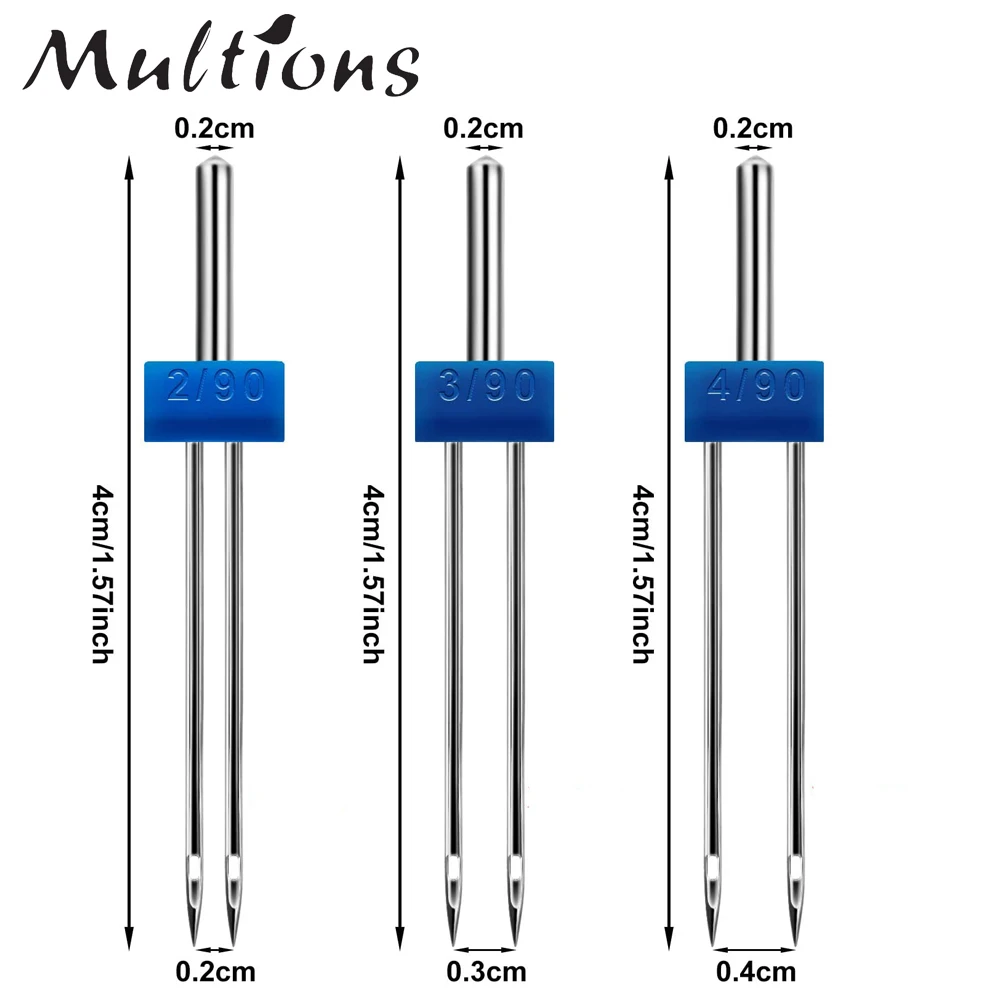 3Pcs Twin Stretch Machine Needles Double Needles with 5/7/9 size Groove Pintuck Presser Foot for DIY Home Sewing Machines