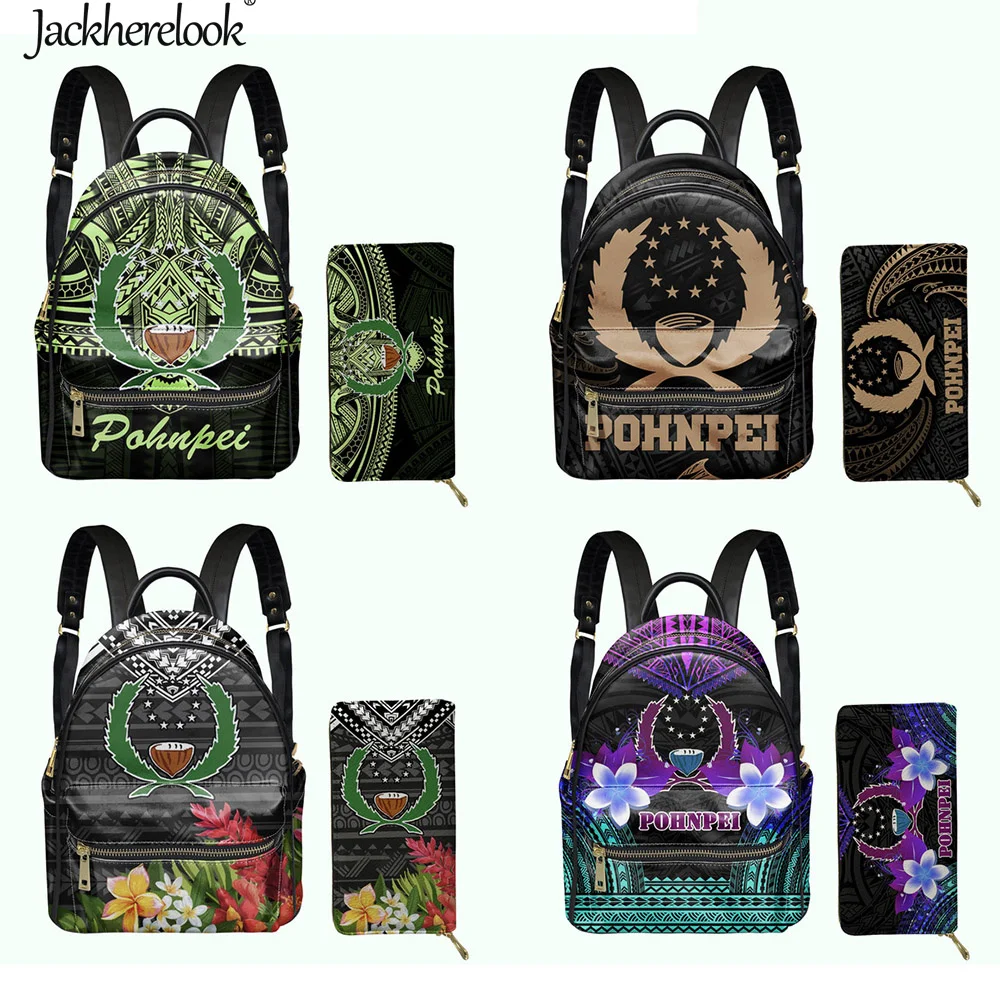 jackherelook pohnpei polinesia roxo design para mulheres moda mini mochila carteira pecas conjunto meninas pequeno campus mochila mochila 01